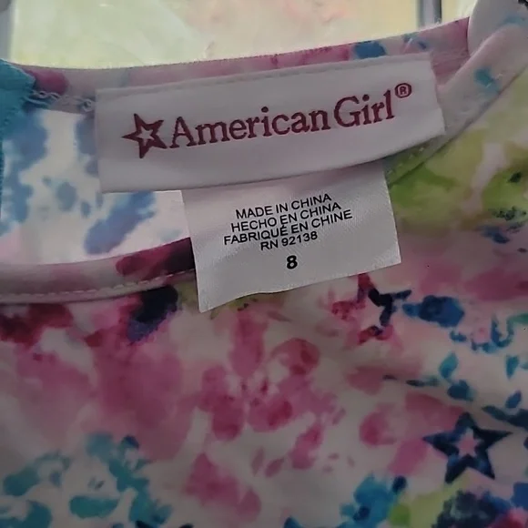 American Girl Colorful Dress With Sheer Trim Size 8 Girls - Picture 5 of 8